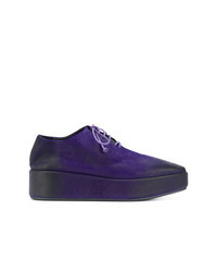 violette Leder Oxford Schuhe