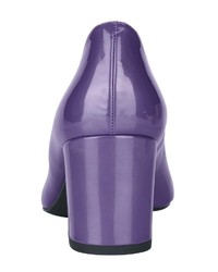 violette Leder Pumps von Heine