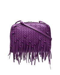 violette Leder Umhängetasche von Bottega Veneta
