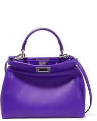 violette Leder Umhängetasche von Fendi