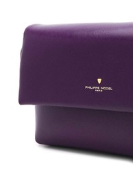 violette Leder Umhängetasche von Philippe Model