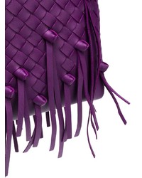 violette Leder Umhängetasche von Bottega Veneta