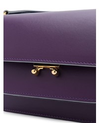 violette Leder Umhängetasche von Marni