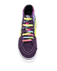 violette Mit Batikmuster hohe Sneakers aus Segeltuch von Vans