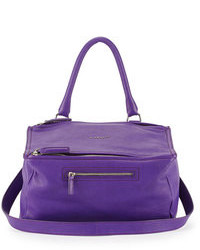 violette Satchel-Tasche aus Leder