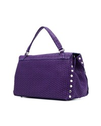 violette Satchel-Tasche aus Leder von Zanellato