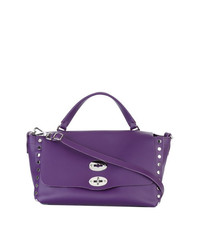 violette Satchel-Tasche aus Leder von Zanellato