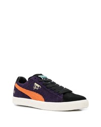 violette Segeltuch niedrige Sneakers von Puma