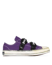 violette Segeltuch niedrige Sneakers von Palm Angels