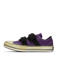 violette Segeltuch niedrige Sneakers von Palm Angels