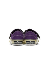 violette Segeltuch niedrige Sneakers von Palm Angels