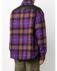 violette Shirtjacke mit Schottenmuster von DUOltd