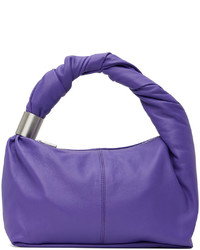 violette Shopper Tasche aus Leder