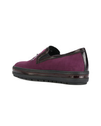 violette Slip-On Sneakers aus Leder von Baldinini