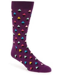 violette Socken mit Argyle-Muster