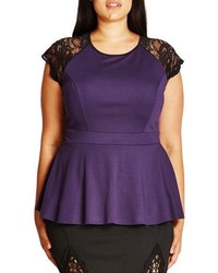 violette Spitze Bluse