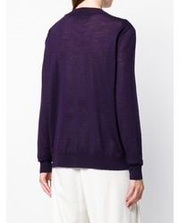 violette Strickjacke von Roberto Collina