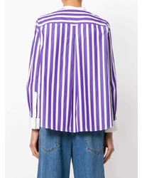 violette vertikal gestreifte Bluse mit Knöpfen von Maison Rabih Kayrouz