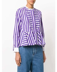 violette vertikal gestreifte Bluse mit Knöpfen von Maison Rabih Kayrouz