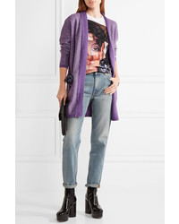 violette verzierte Strickjacke von Sibling