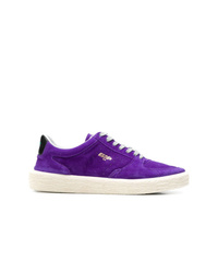 violette Wildleder niedrige Sneakers