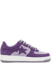 violette Wildleder niedrige Sneakers von BAPE