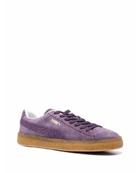 violette Wildleder niedrige Sneakers von Puma