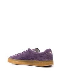 violette Wildleder niedrige Sneakers von Puma