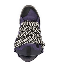 violette Wildleder niedrige Sneakers von Lanvin