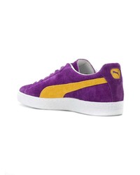 violette Wildleder niedrige Sneakers von Puma