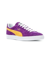 violette Wildleder niedrige Sneakers von Puma