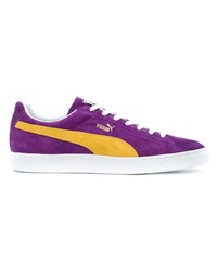 violette Wildleder niedrige Sneakers von Puma