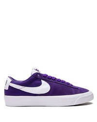 violette Wildleder niedrige Sneakers von Nike