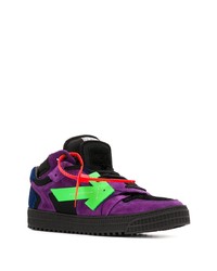 violette Wildleder niedrige Sneakers von Off-White