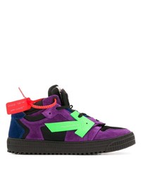 violette Wildleder niedrige Sneakers von Off-White