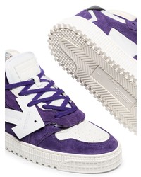 violette Wildleder niedrige Sneakers von Off-White