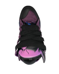 violette Wildleder niedrige Sneakers von Lanvin