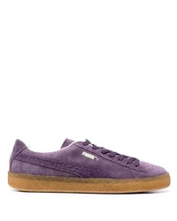 violette Wildleder niedrige Sneakers von Puma