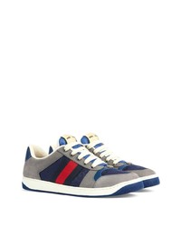 violette Wildleder niedrige Sneakers von Gucci