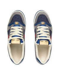 violette Wildleder niedrige Sneakers von Gucci