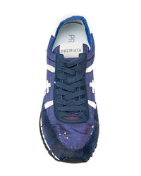 violette Wildleder niedrige Sneakers von Premiata