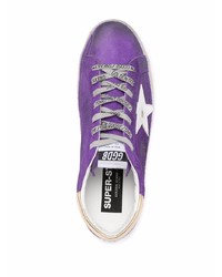 violette Wildleder niedrige Sneakers von Golden Goose