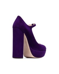 violette Wildleder Pumps von Miu Miu