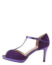 violette Wildleder Sandaletten von Heine