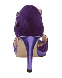 violette Wildleder Sandaletten von Heine