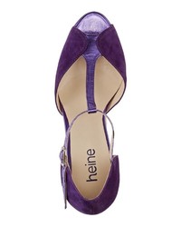 violette Wildleder Sandaletten von Heine