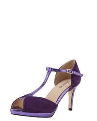 violette Wildleder Sandaletten von Heine
