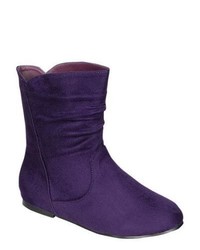 violette Wildlederstiefel