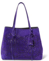 violette Wildledertaschen