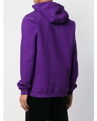 violetter bedruckter Pullover mit einem Kapuze von Fila